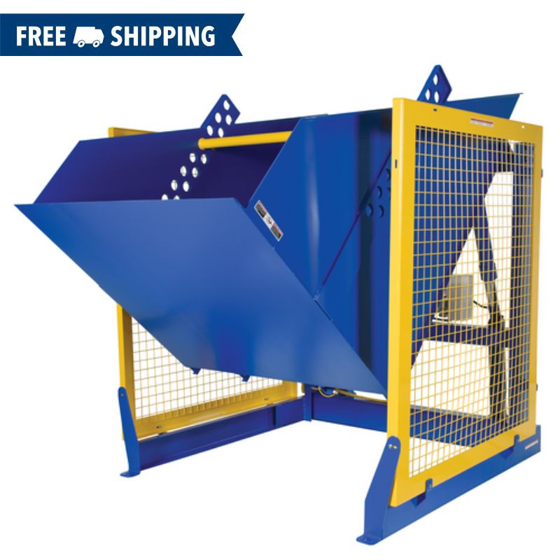 Vestil Steel Electric Hydraulic Box Dumper with 60in Dump Height HBD-60