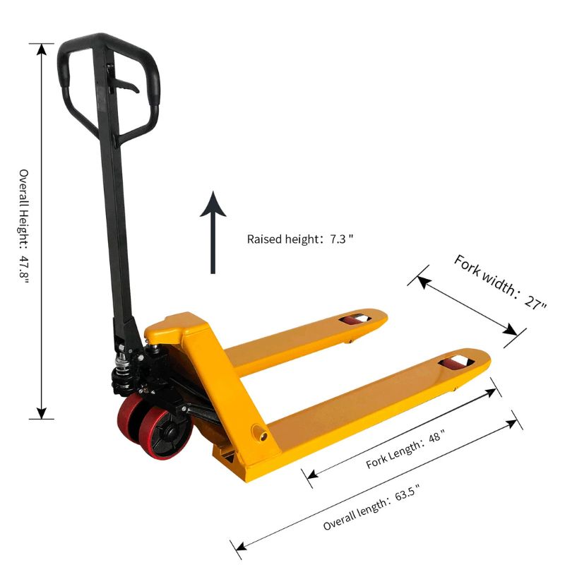 ApolloLift 5500lb Capacity Manual Pallet Jack with 48in x 27in Forks