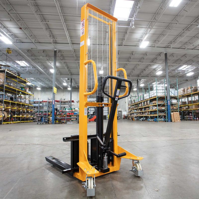 ApolloLift 63" Manual Pallet Stacker with Adjustable Forks 1100lbs Cap