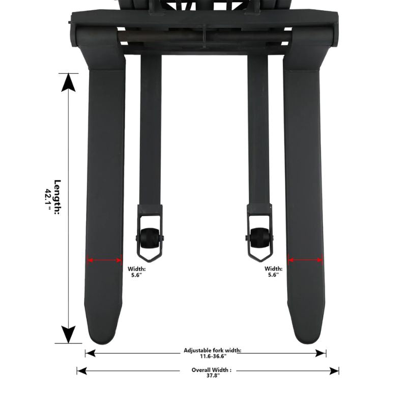ApolloLift 118" Semi-Electric Fixed Fork Pallet Stacker with 3300lb Capacity