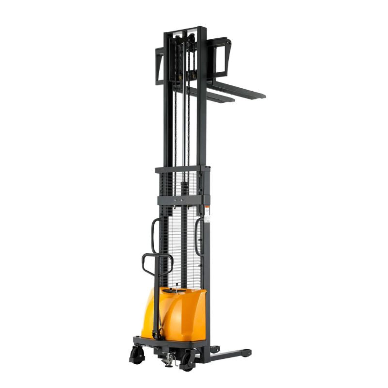 ApolloLift 118" Semi-Electric Fixed Fork Pallet Stacker with 3300lb Capacity