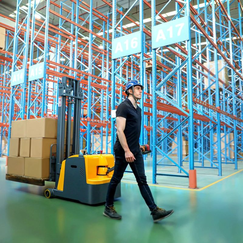 ApolloLift 118" Counterbalanced Electric Walkie Stacker with 1200lb Capacity