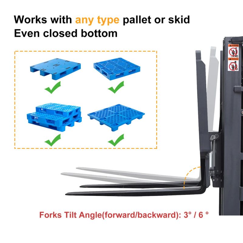 ApolloLift 177" Counterbalanced Electric Walkie Stacker with 3300lb Capacity