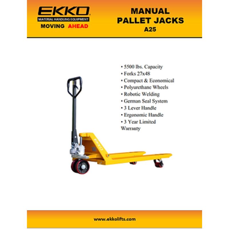 EKKO 5500lb Capacity Manual Pallet Jack A25