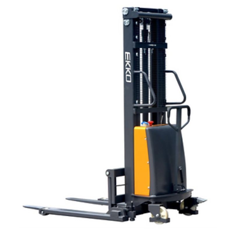 EKKO 120" Lift Semi-Electric Straddle Stacker with 3300lb Capacity EA15B