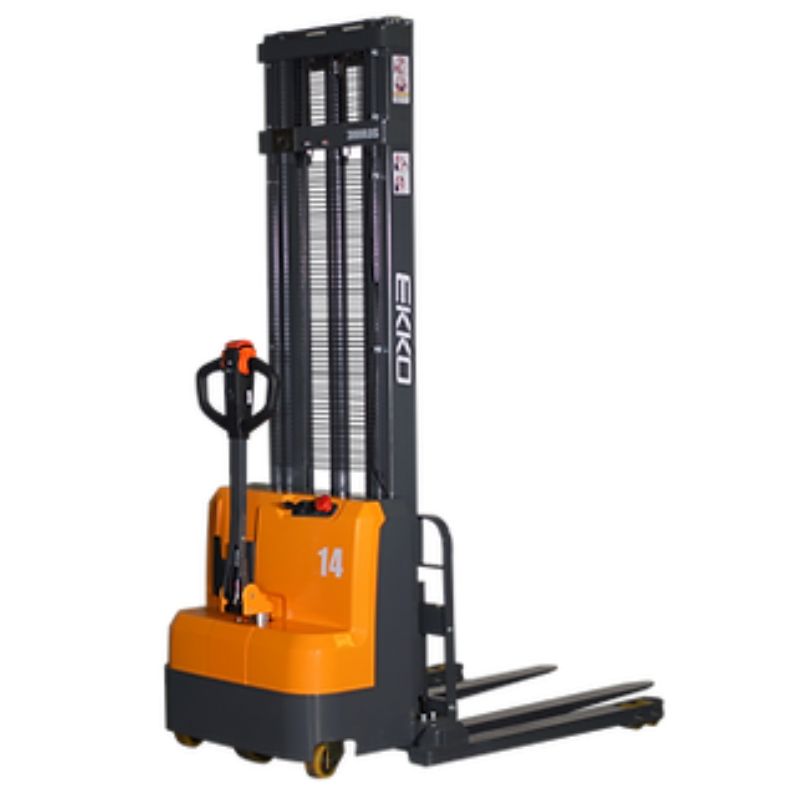 EKKO 118" Lift Full Powered Straddle Stacker with 3000lb Capacity EB14C-118