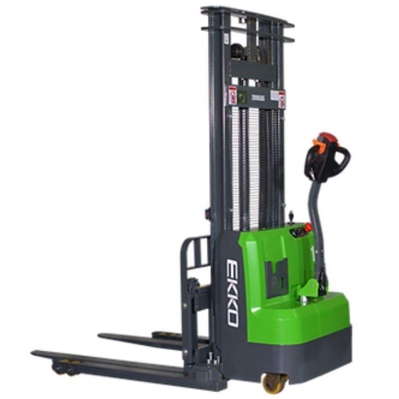 EKKO 118" Lift Lithium Side Shifting Straddle Stacker with 3000lb Capacity EB14CS-118Li