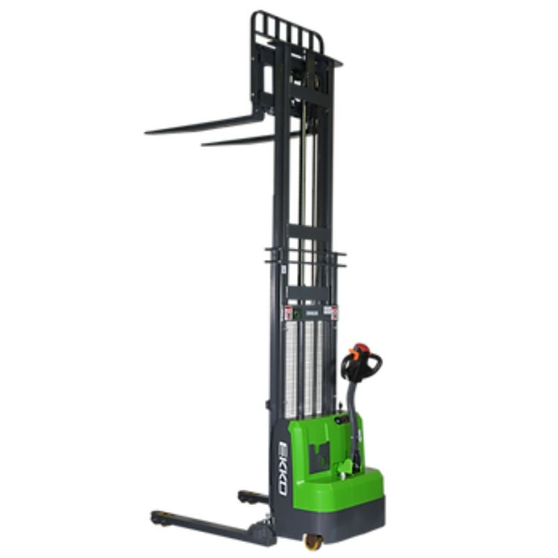 EKKO 145" Lift Lithium Side Shifting Straddle Stacker with 3000lb Capacity EB14CS-145Li