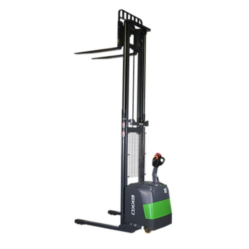 EKKO 138" Lift Full Powered Lithium Straddle Stacker with 4000lb Capacity EB18C-138Li