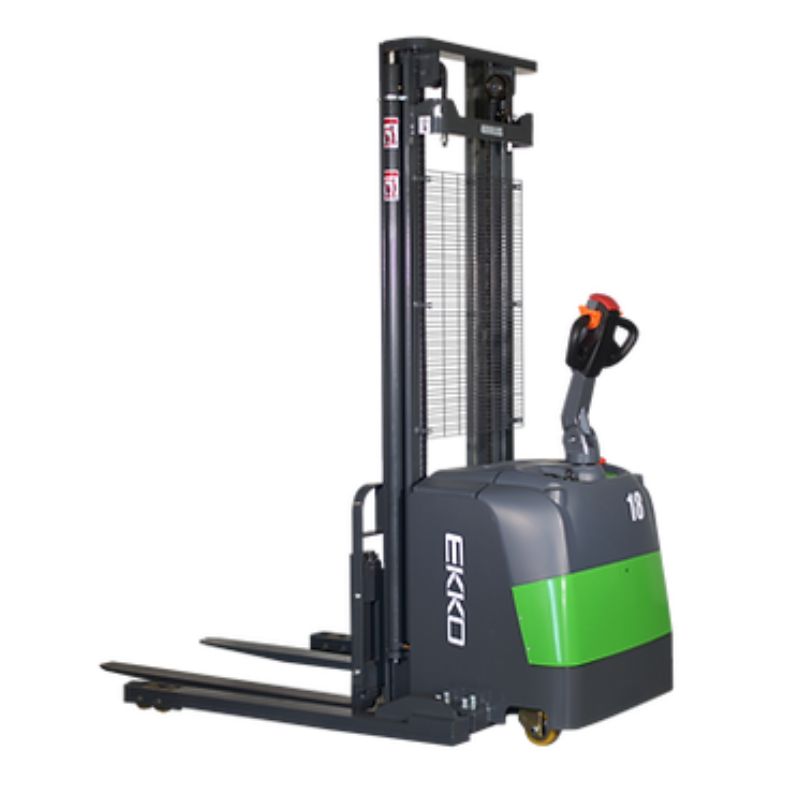 EKKO 138" Lift Full Powered Lithium Straddle Stacker with 4000lb Capacity EB18C-138Li