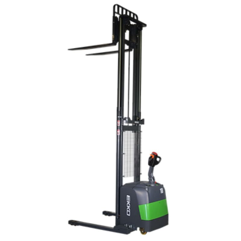 EKKO 118" Lift Full Powered Lithium Straddle Stacker with 4000lb Capacity EB18C-118Li