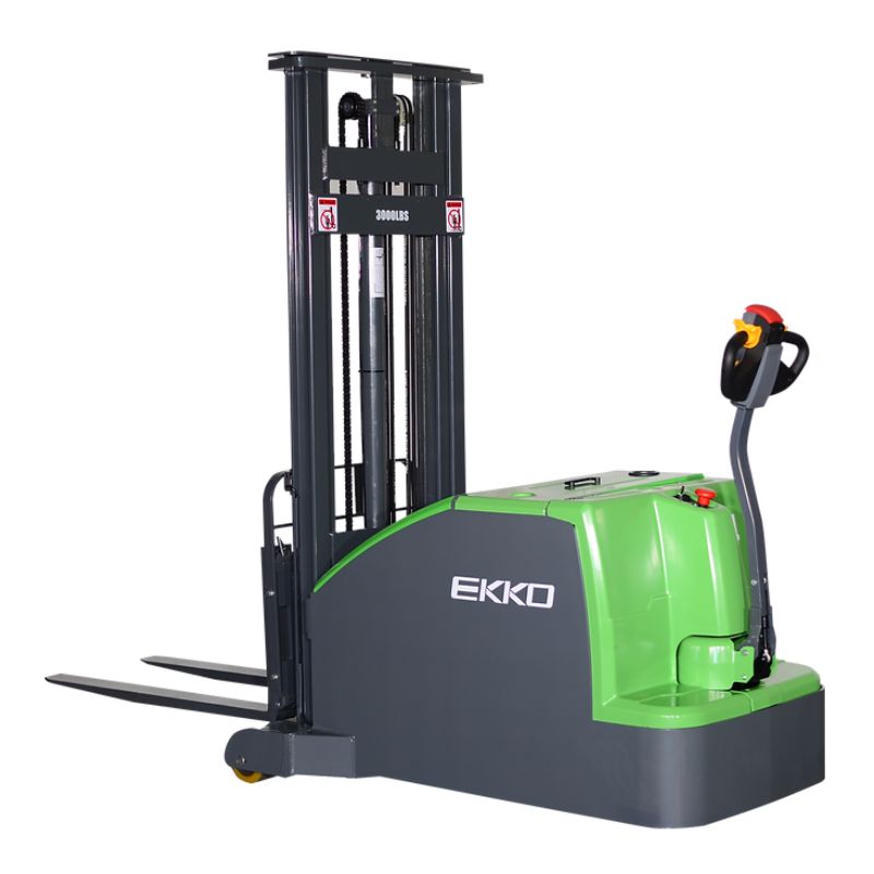 EKKO 130" Lift Lithium Powered Counterbalanced Walkie Stacker with 3000lb Capacity EK14C-130Li