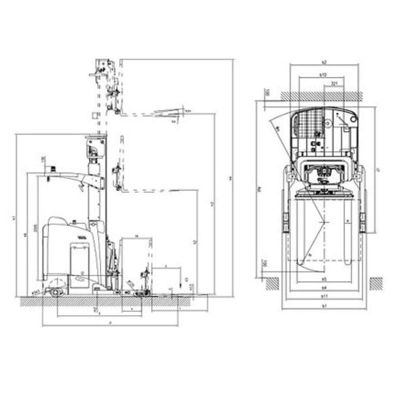 EKKO 196"Lift Stand-up Narrow Aisle Lithium Reach Truck 4000lb Capacity EK18RR-196Li