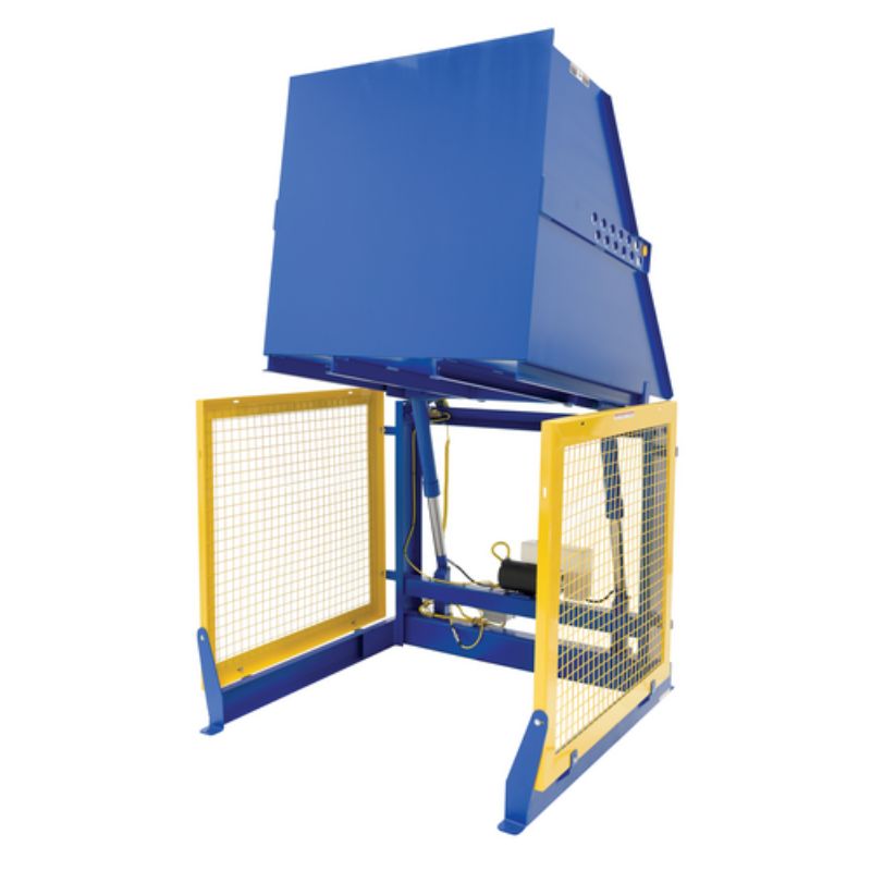 Vestil Steel Electric Hydraulic Box Dumper with 48in Dump Height HBD-48