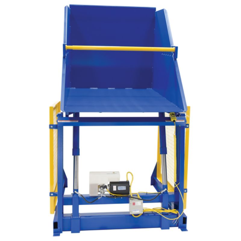 Vestil Steel Electric Hydraulic Box Dumper with 48in Dump Height HBD-48