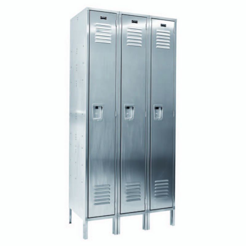 Vestil Stainless Steel 3 Column Lockers 54in x 18in x 78in LOCK-5418