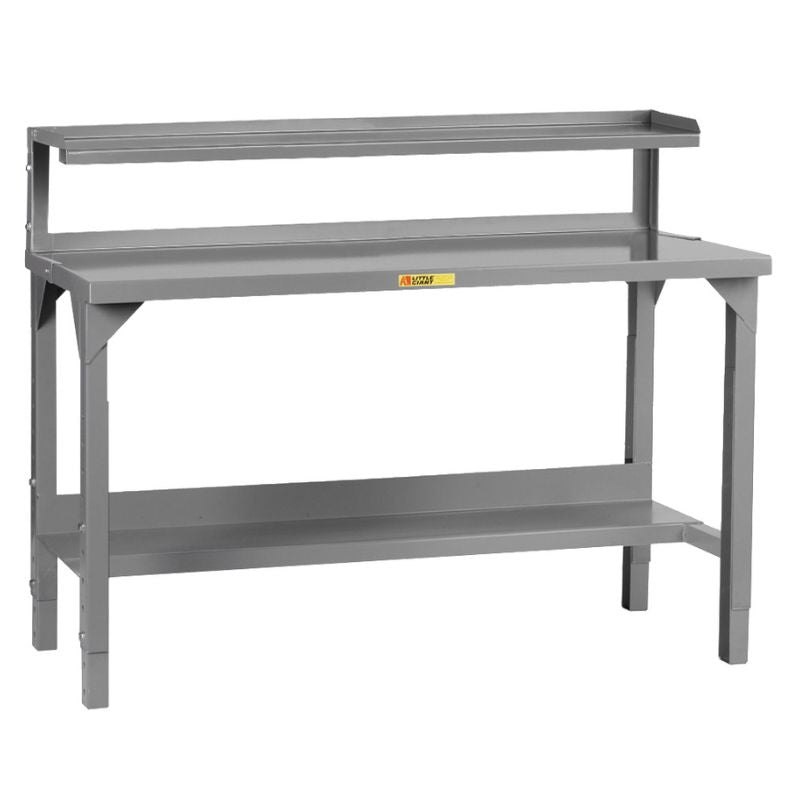 Little Giant Adjustable Height Welded Steel Workbench with Riser Shelf WST-AH-RS