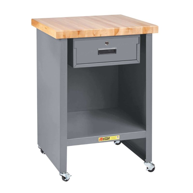Little Giant Enclosed Table with Drawer and Butcher Block Top WTC-3R/LL-DR