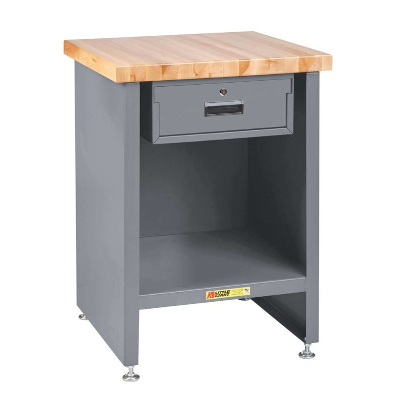 Little Giant Enclosed Table with Drawer and Butcher Block Top WTC-3R/LL-DR