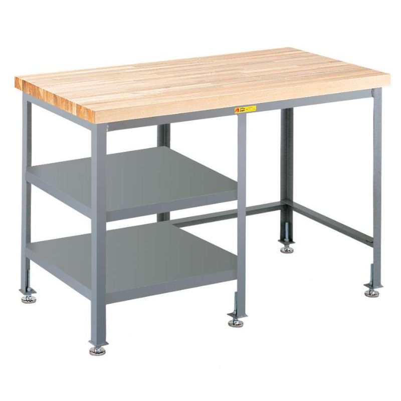 Little Giant Butcher Block Work Table with Side Shelf Storage WT-2S-2448-LL