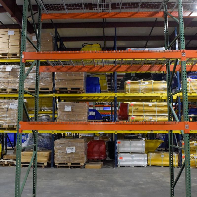 Orange Steel Pallet Racking Step Beam