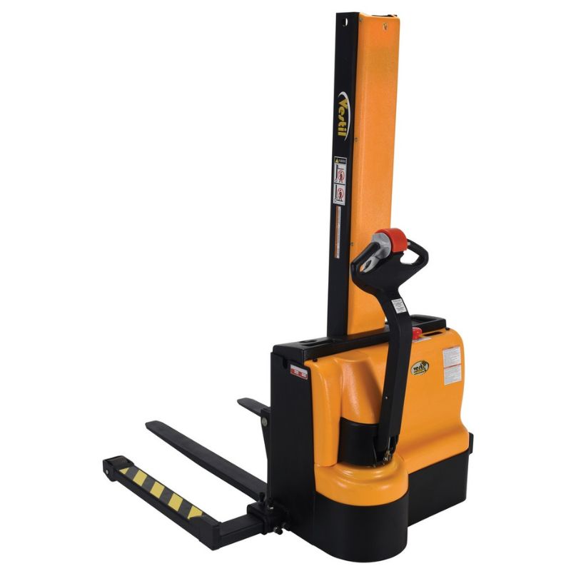 Vestil Narrow Mast Full-Electric Stacker with Adjustable Forks and Legs SNM-AA