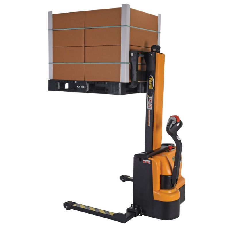 Vestil Narrow Mast Full-Electric Stacker with Adjustable Forks and Legs SNM-AA