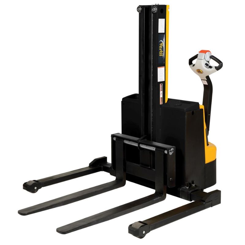 Vestil Narrow Mast Full-Electric Stacker with Adjustable Forks and Legs SNM-AA