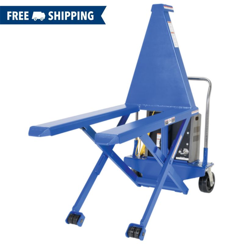Vestil Steel DC Powered High Lift Table with 2500lb Capacity HIPM-DC