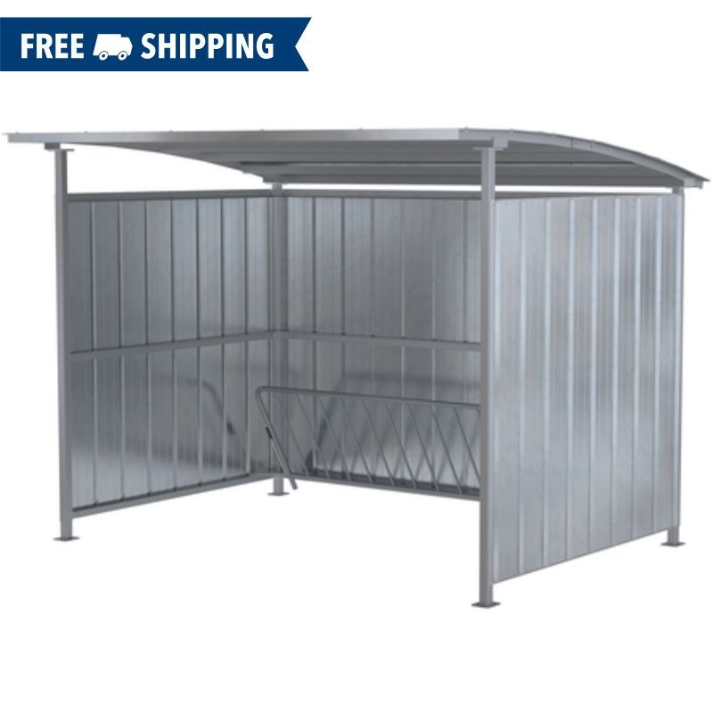 Vestil Galvanized Multi-Duty Bicycle Shelter 95in x 120in x 90in MDS-96-BK-HDG