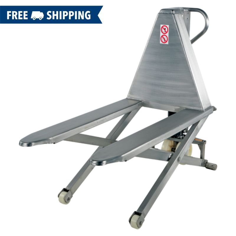 Vestil Stainless Steel Hand Pump Tote Lift with 2000lb Capacity L-270-HD-SS